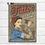 Tattoo Cats Canvas Print, Vintage Tattoo Parlor Cat Wall Art