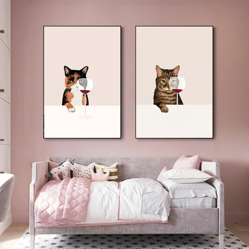 Art abstrait de chat Poster