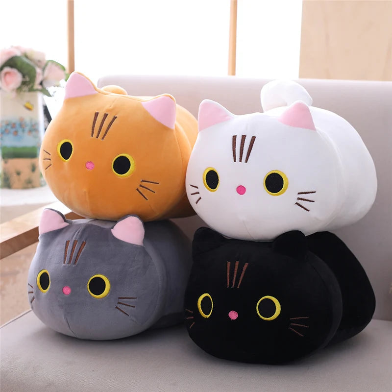 Sweet Cartoon Cat Plush Toy, Small Soft Stuffed Kitty Pillow