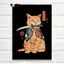 Tattoo Cats Canvas Print, Vintage Tattoo Parlor Cat Wall Art