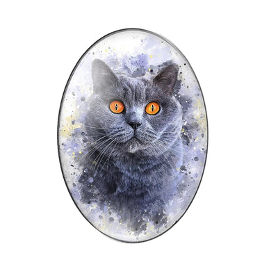 Persian Cat Glass Cabochons, 10 Pack Oval Photo Domes for DIY Jewelry