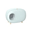 Mochi Shaped Enclosed Cat Litter Box, Rounded Covered Litter Box on Wooden Legs
