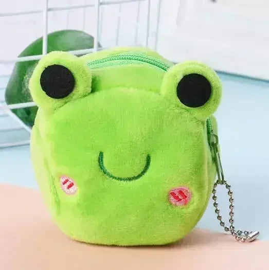 Orange Tabby Cat Face Coin Purse, Soft Plush Zipper Pouch, 4.9 Inches