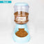 Large 3.8 L Gravity Cat Water Dispenser and Food Feeder, Speckled Base