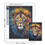 Colorful Lion Diamond Painting Kit, 5D Full Drill Big Cat Art
