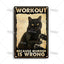 Black Cat Vintage Tin Plate, Horizontal Retro Wall Sign Gift