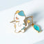 Cat Fishing Enamel Pin with Dangling Fish Charm, Cute Cat Brooch