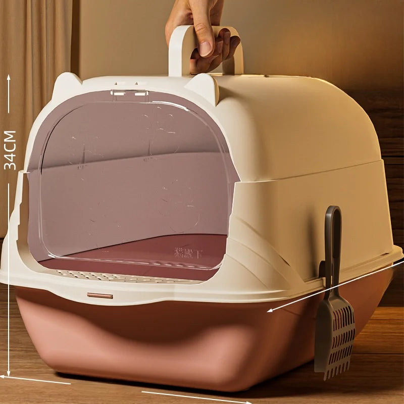 Large Size  Litter Box Full Enclosure with Sand for Kittens Poo