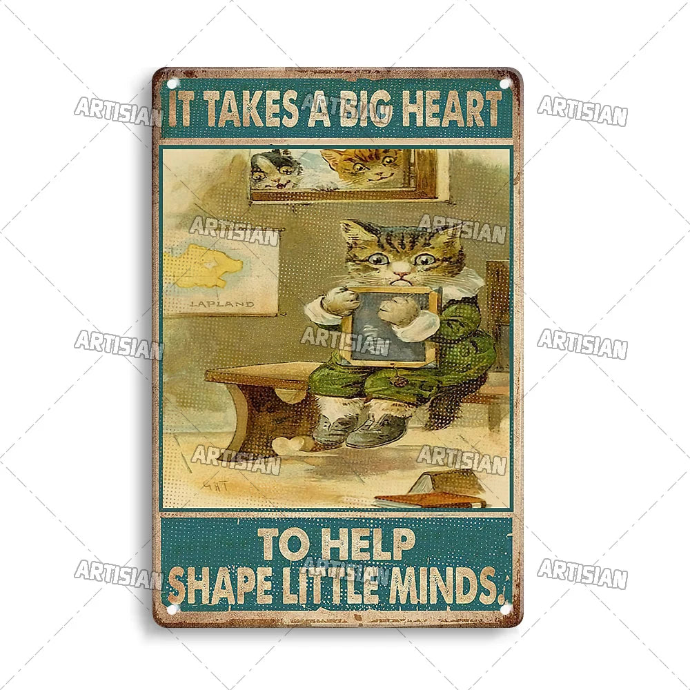 Witchy Black Cat Kitchen Sign, Salem Sanctuary Tin Plaque