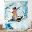 Cute Cat and Dinosaur Shower Curtain with 12 Hooks Included