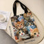 All-Over Kitten Print Tote Bag, Reusable Shopping Bag