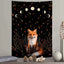 Black Cat Moon Phase Tapestry with Blue Roses, Vertical