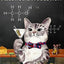Cats and Wine Vintage Metal Sign, 8 x 12 Inch Bar Wall Decor