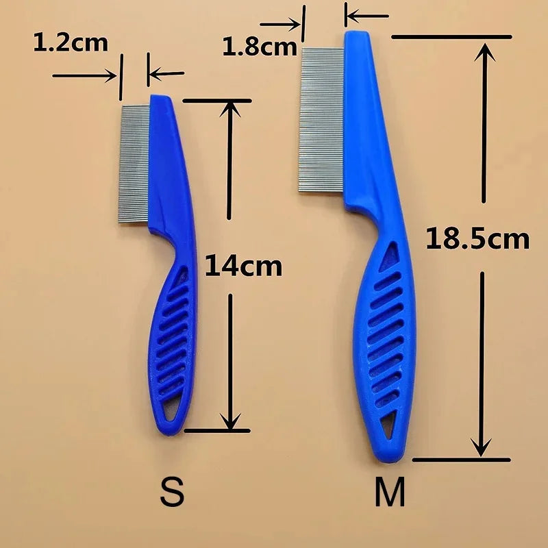 Fine-Tooth Cat Flea Comb, Stainless Steel Teeth, Small or Medium