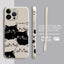 Peeking Black Cat Phone Case With Side Paw Print Design and Wrist Lanyard