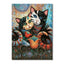 Gustav Klimt Style Cat Canvas Print, Decorative Cat Wall Art