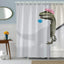 Funny Cat Riding a T-Rex Shower Curtain, Japanese Wave Decor