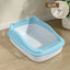 Small Cat Litter Box With Cat Ear Rim, Kitten Litter Pan With Scoop