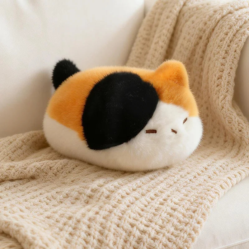 Lifelike Black Cat and Siamese Kitten Plush, 13 cm Lying Cat Doll
