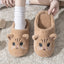Plush Cat Slippers for Women and Men, Warm Fleece House Shoes