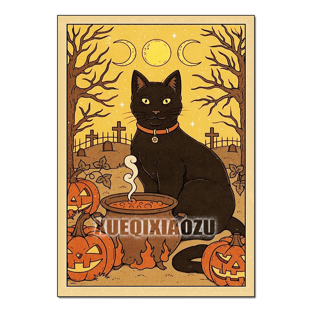 Cat Paw Tarot Card Diamond Painting Kit, Full Drill