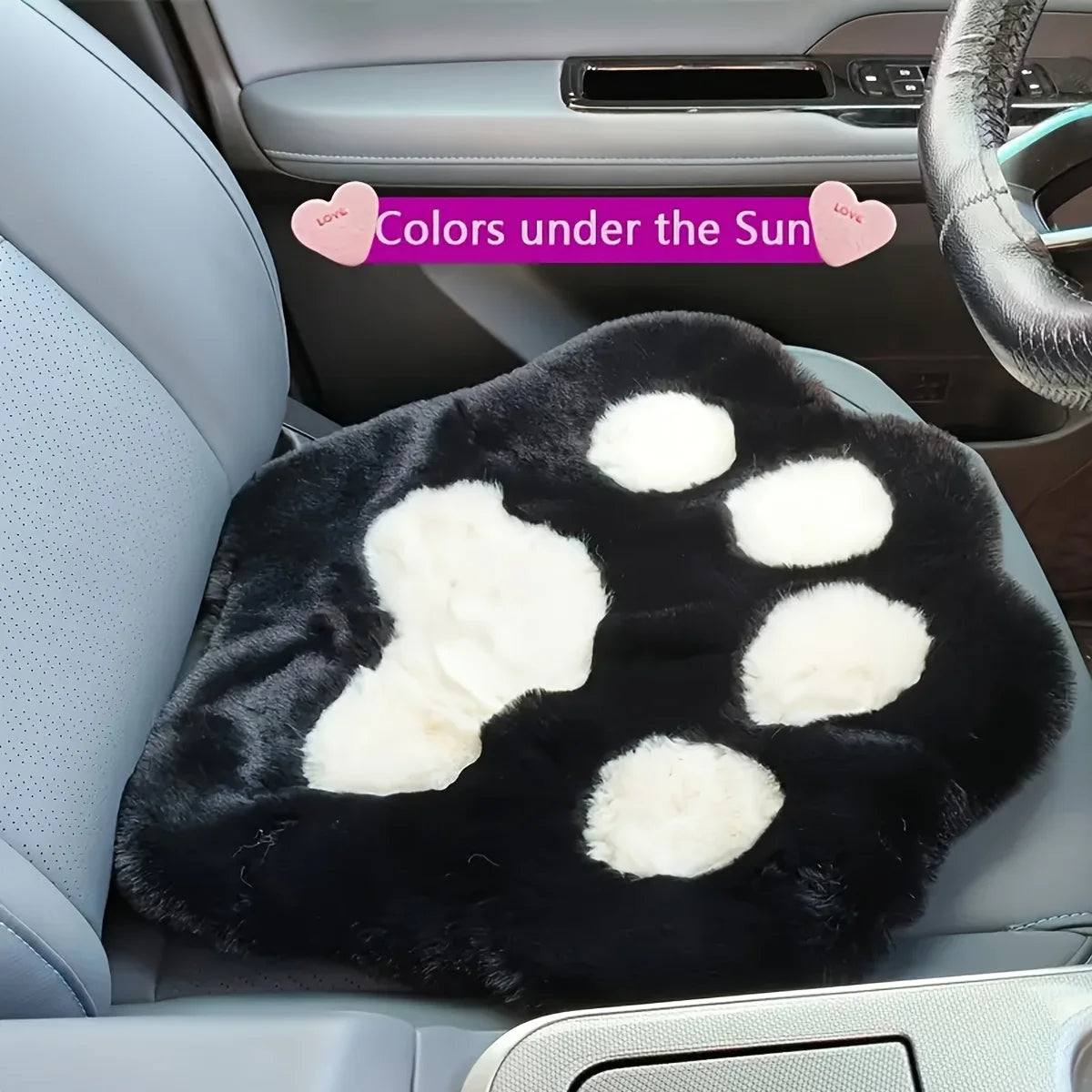 Cat Paw Seat Cushion, Plush Pink Paw Pad for Car or Chair