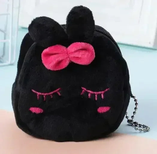 Orange Tabby Cat Face Coin Purse, Soft Plush Zipper Pouch, 4.9 Inches