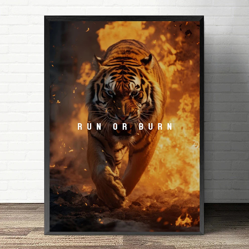 Mindset Is Everything Lion Poster, Motivational Canvas Print