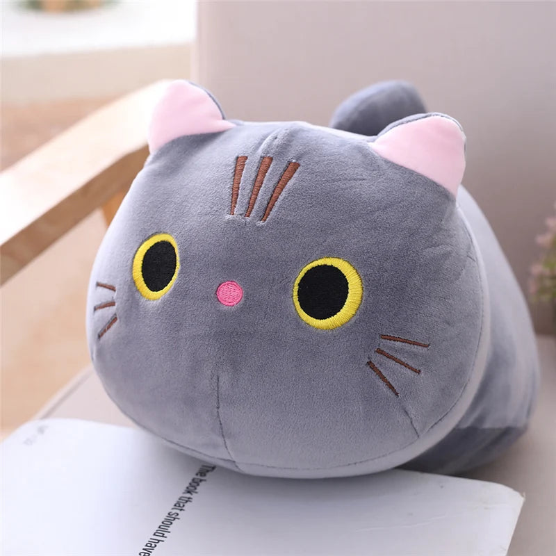 Sweet Cartoon Cat Plush Toy, Small Soft Stuffed Kitty Pillow