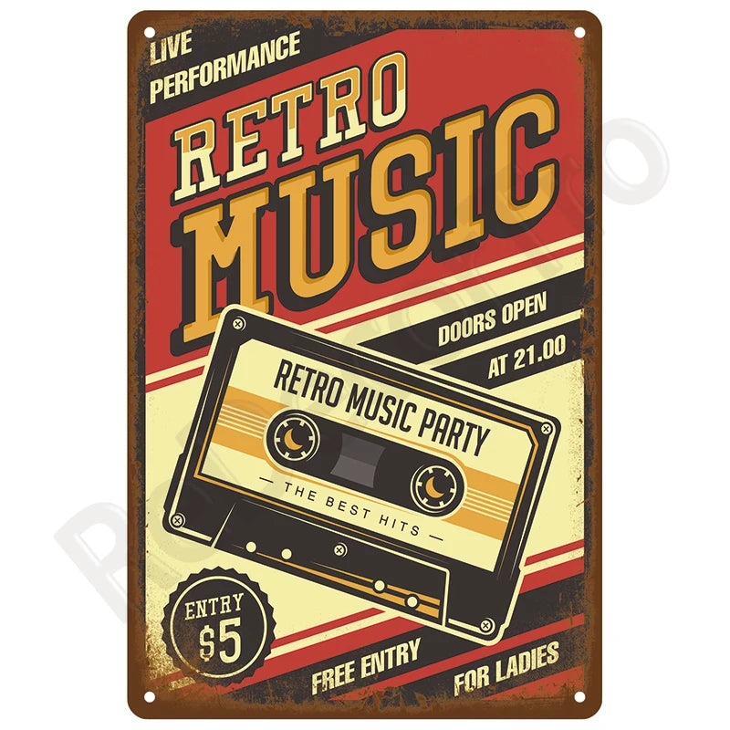 Retro Metal Tin Sign, 8 x 12 Inch Vintage Wall Plaque