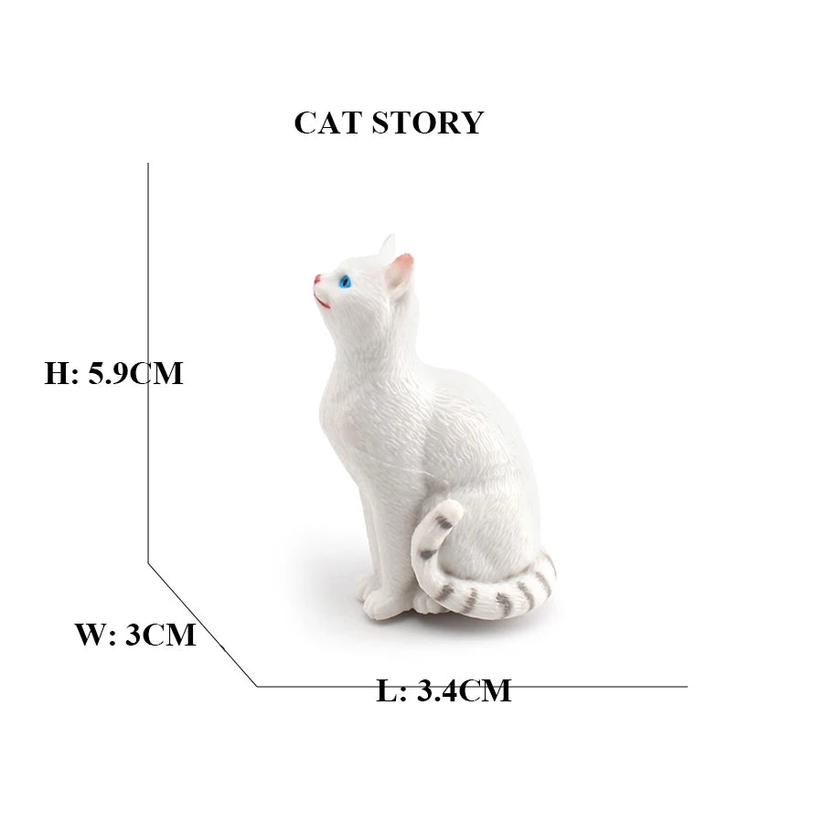 Realistic Ragdoll Cat Figurine and Chubby Cat Model, PVC