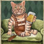 Cats and Wine Vintage Metal Sign, 8 x 12 Inch Bar Wall Decor