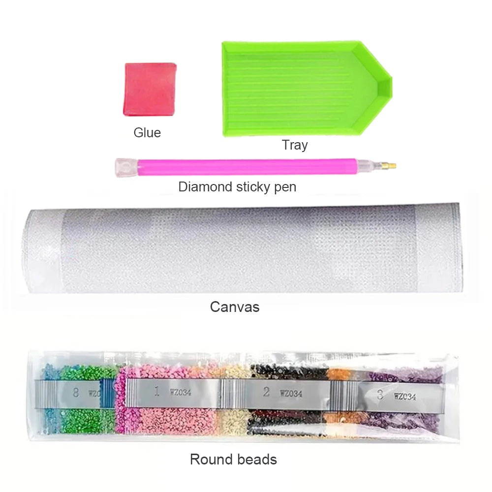 Colorful Lion Diamond Painting Kit, 5D Full Drill Big Cat Art