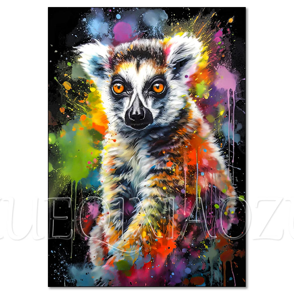 Colorful Lion Diamond Painting Kit, 5D Full Drill Big Cat Art