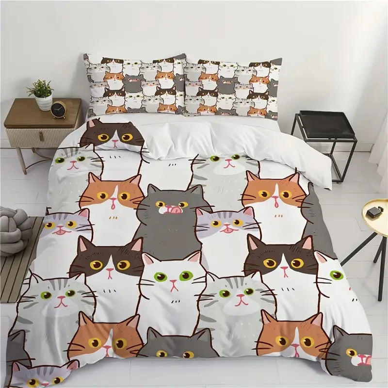 Bettbezug mit Katzenmuster