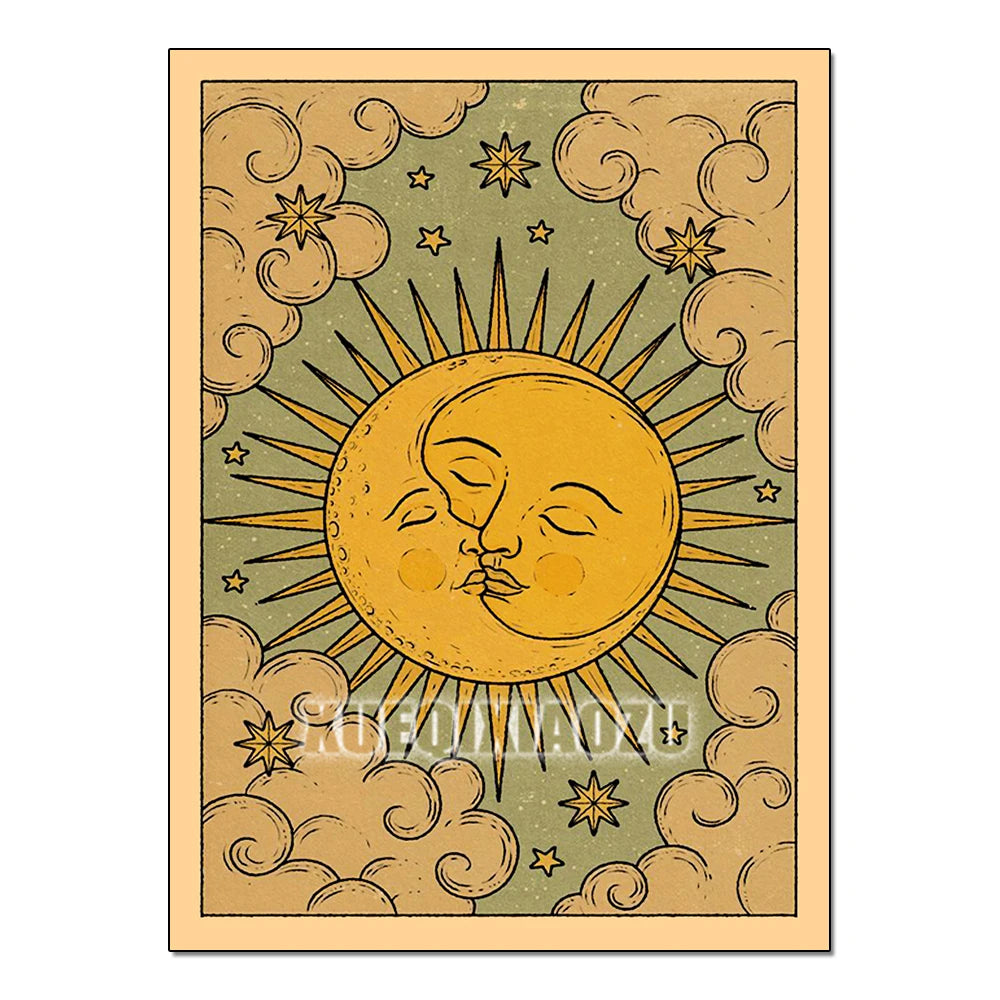Cat Paw Tarot Card Diamond Painting Kit, Full Drill
