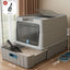 Large Cat Litter Box, Enclosed or Stainless Steel Open Style for Multi-Cat Homes