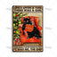 Black Cat Vintage Tin Plate, Horizontal Retro Wall Sign Gift