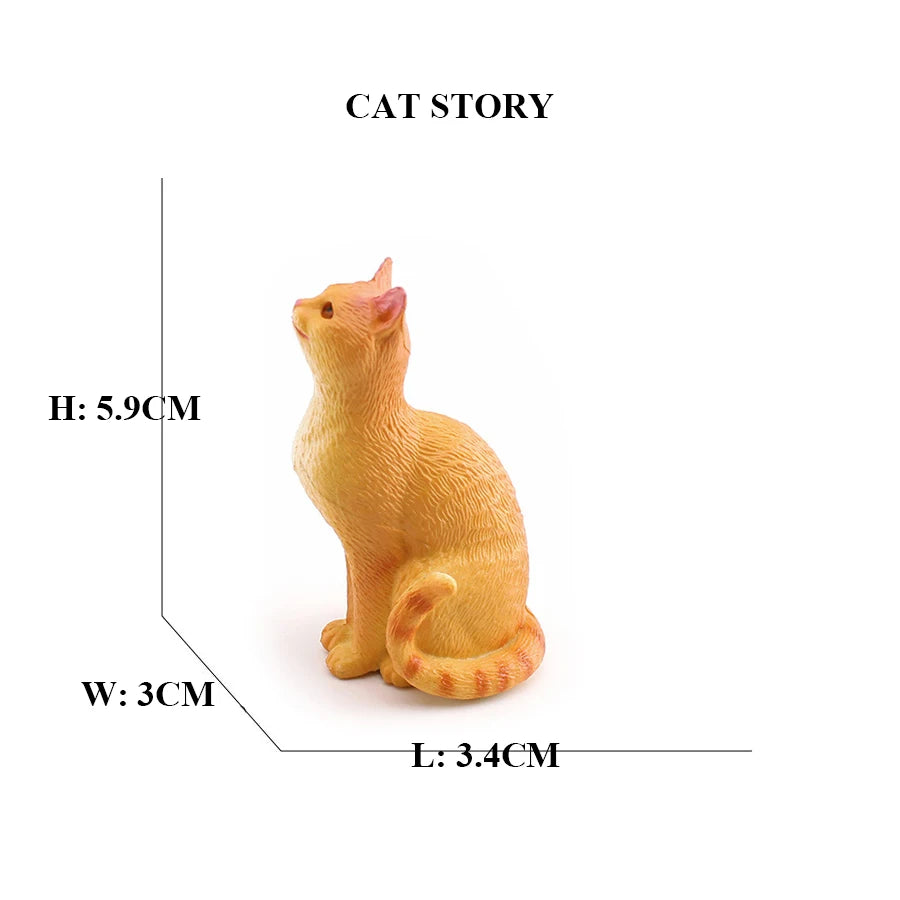 Realistic Ragdoll Cat Figurine and Chubby Cat Model, PVC
