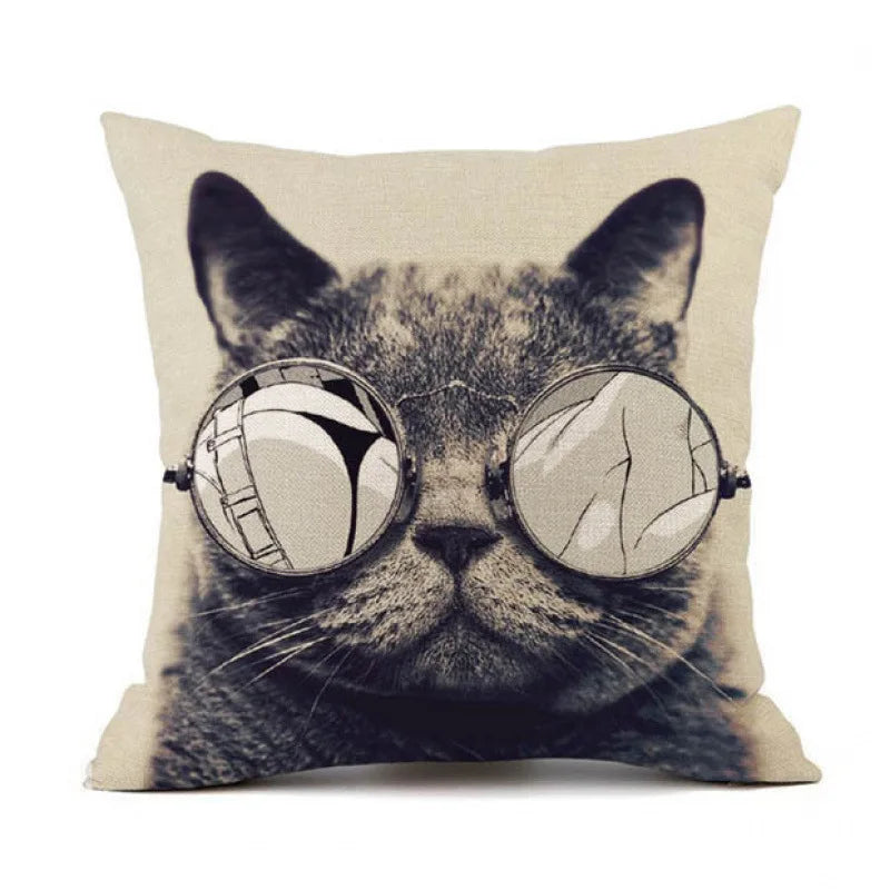 Cartoon Cat Cushion Cover, Peach Skin Throw Pillow Case 7 Sizes