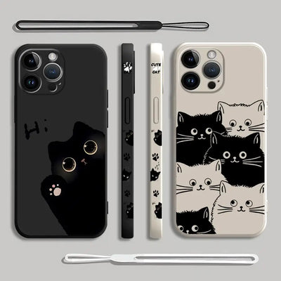 Черно-бял калъф за телефон iPhone