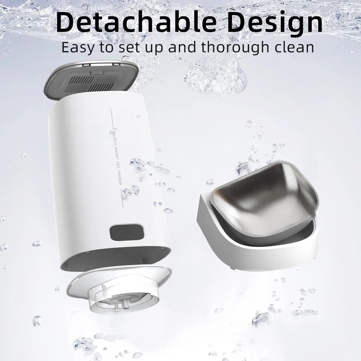 Automatic Cat Feeder With Wi-Fi App Control, 4 L Hopper and Stainless Steel Bowl
