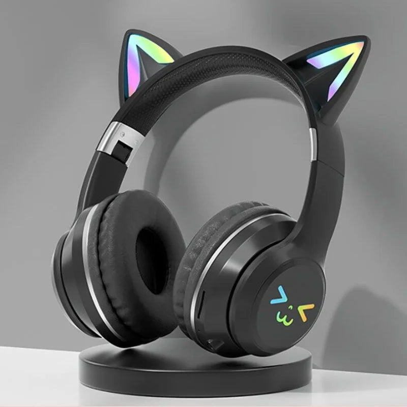 EOENKK Cat Wallet Bluetooth Headphones – Wireless Over-Ear Headset with 40mm Drivers, Memory Foam, Mic & Voice Assistant