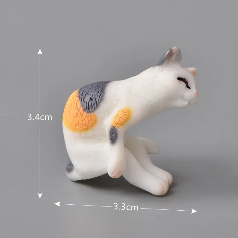 Miniature Resin Cat Figurine for Fairy Gardens and Dollhouses