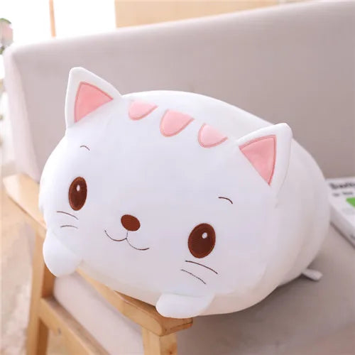 Sweet Cartoon Cat Plush Toy, Small Soft Stuffed Kitty Pillow