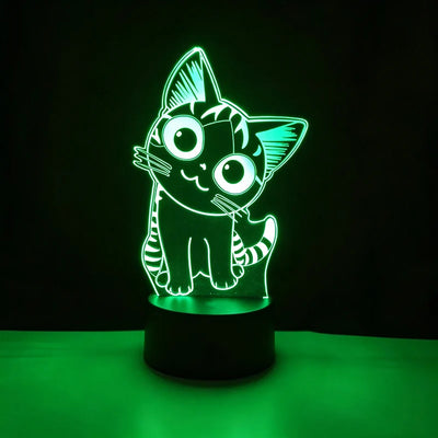 3D Cat Night Light, Acrylic LED Lamp With 7 or 16 Colors