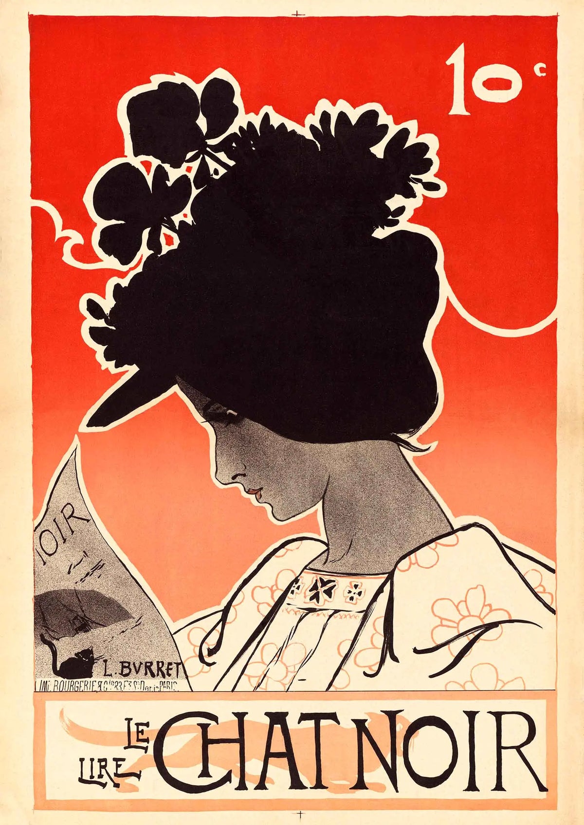 Vintage Paris Black Cat Poster Series, 1930s Style Canvas