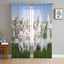 Cartoon Cat Sheer Curtains, Printed Voile Window Panels Set of 2