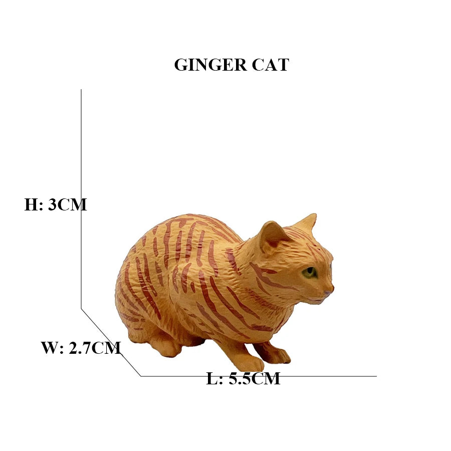 Realistic Ragdoll Cat Figurine and Chubby Cat Model, PVC