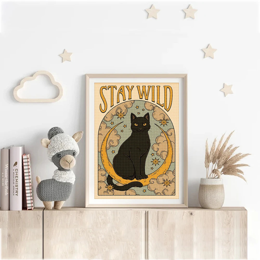 Cat Paw Tarot Card Diamond Painting Kit, Full Drill